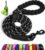 Taglory Rope Dog Leash for Medium Large Dogs, 6 FT Padded Handle, Black | Climbing Rope for Strong Pullers, Reflective for Night Walks and Training, Comfortable Grip, Anti-tangle Swivel Clip 1/2 inch
