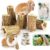 Abizoo Natural Bunny Chew Toys,6 Pcs Organic Papaya Wood Sticks Chew Toys for Rabbit,Hamster,Guinea Pig,Chinchilla,Gerbil,Rat Healthy Chews Teeth Grinding Treats, Squirrel Molar Snack