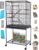 54″ LARGE Wrought Iron 4-Level Chew-Proof Tight 1/2-inch Wire Spacing Ferret Squirrel Chinchilla Sugar Glider Rat Mice Rabbit Hamster Critter Home Cage Easy Clean Pull Out Tray Removable Rolling Stand