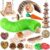 VESPRO Hamster Toys Set, Guinea Pig Toys Small Animal Chewing Toy and Rat Cage Accessories, Chinchillas, Gerbils, Rats, Rabbit Rodents Teeth Care, Apple Wood Timothy Hay Mouse Toy Swing Seesaw Bridge