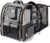 Cat Carrier Backpack, Expandable Pet Carrier with Sun Shade & Full Front Opening, Breathable Mesh Backpack for Small Dogs & Medium Cats Up to 18 Lbs, Foldable for Hiking, Camping (Grey)