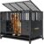 Cammoo 48” Heavy Duty Dog Crate for Large Dogs, – Upgraded Chew-Proof Panels, Comfort-Widened Floor Panel, Dog Kennel Indoor, Adjustable Internal Height, Easy-Access Wide Door, 4 Lockable Wheels
