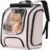 Pecute Cat Backpack Carrier,Large Space Cat Bubble Backpack,Ergonomic,Khaki | Sunshade Curtain,Transparent Window,Safety Rope,Sturdy,Large Mesh on Both Sides for Breathability,Suitable for Outdoor,Vet