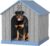 Bifanuo Large Dog House for Outdoor & Indoor, Waterproof Puppy Shelter with Air Vents & Elevated Floor, Easy Assemble Sturdy Dog Kennel for Large Dogs (Blue, 36.2”L×38”W×38”H)