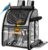 Bird Carrier Bag with Indestructible Stainless Steel Mesh, Bird Travel Cage with Stand, Easy to Clean Backpack for Parrot, Portable Bird Travel Bag, Grey
