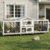 PetsCosset Double Rabbit Hutch Outdoor Indoor Large Bunny Cage with Dual Side Runs, 2-Story Wooden Hutch with 4 Leak Proof Trays, 8 Wheels, Waterproof Roof, Ramp, for Small to Medium Animals