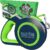 Mighty Paw Retractable Dog Leash 2.0 | 16′ Heavy Duty Reflective Nylon Tape Lead for Pets up to 0-50 lbs. Tangle Free Design W/One Touch Quick-Lock Braking System & Anti-Slip Handle (Green/Lite)