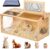 Hamster Cage 40″ Wooden Chewproof, 270° Panoramic View Large Habitat with Bite-Proof Mesh, Top Dual Access Doors & Acrylic Panels, for Syrian/Dwarf Hamsters, Guinea Pigs, Chinchillas & Gerbils