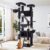 Allewie 81 Inches Tall Cat Tree/Multi-Level Large Climbing Tree House and Towers for Big Feline/Condo and Hammock/Scratching Post/Wide Base/Dark Grey