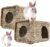 WUWEOT 2 Pack Large Grass Bunny House, Foldable Rabbit Hut, Play Hideaway Bed Hay Mat Chew Toy for Rabbit, Guinea Pigs, Gerbils, Hamster and Small Animals, 11″x8″x8″