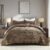 Velvet Quilt Set, Mocha Brown Velvet Quilt Queen Size Comforter Set, Luxury Bedding Soft Plush Bedspread, Machine Washable Coverlet, All-Season 3 Pieces